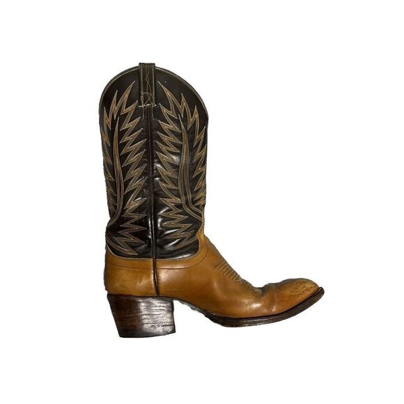 Dan Post Mens Size 7.5 Two Tone Black Brown Leather Western Cowboy Boots main image 7